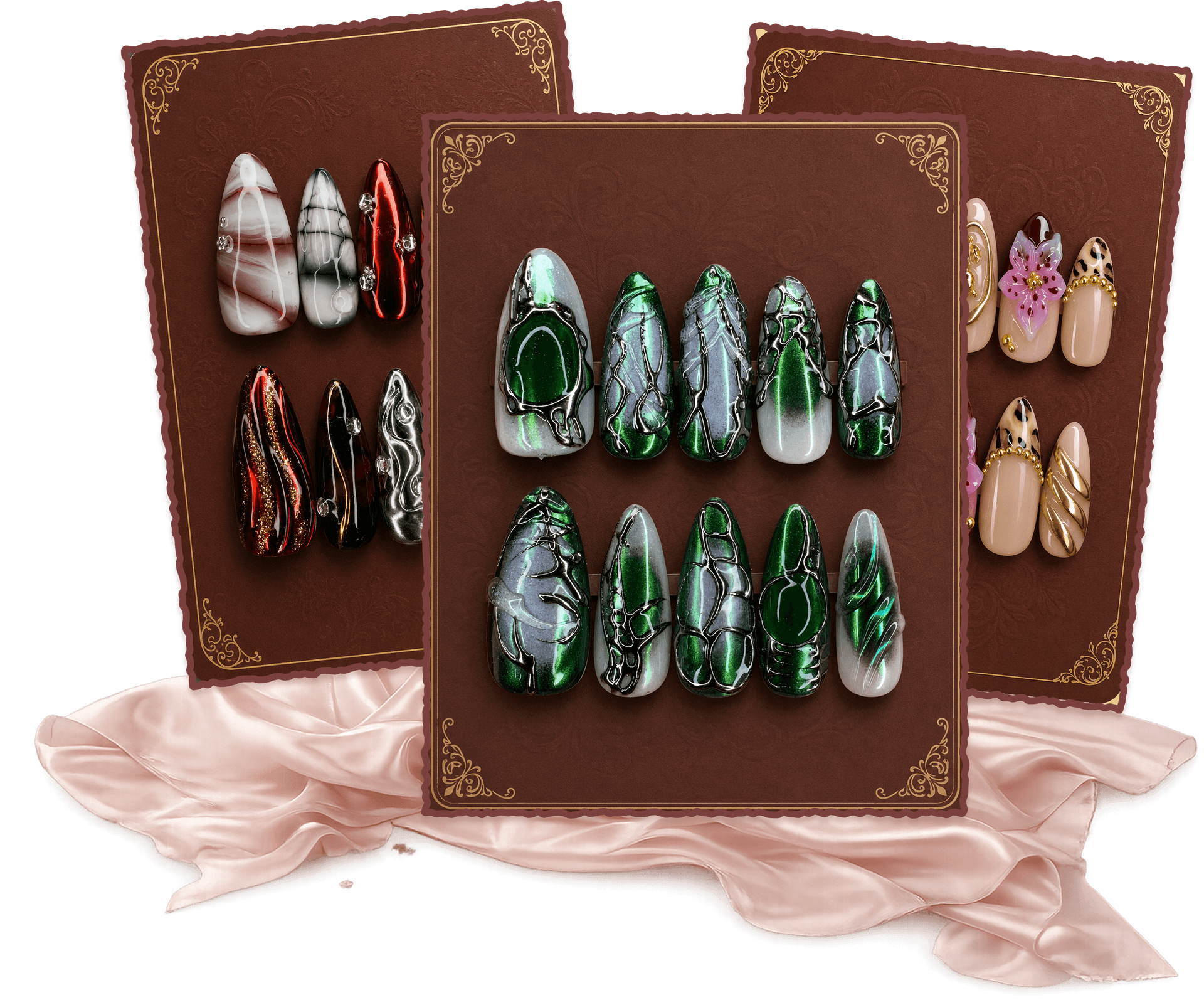 Handmade and factory made nail sets